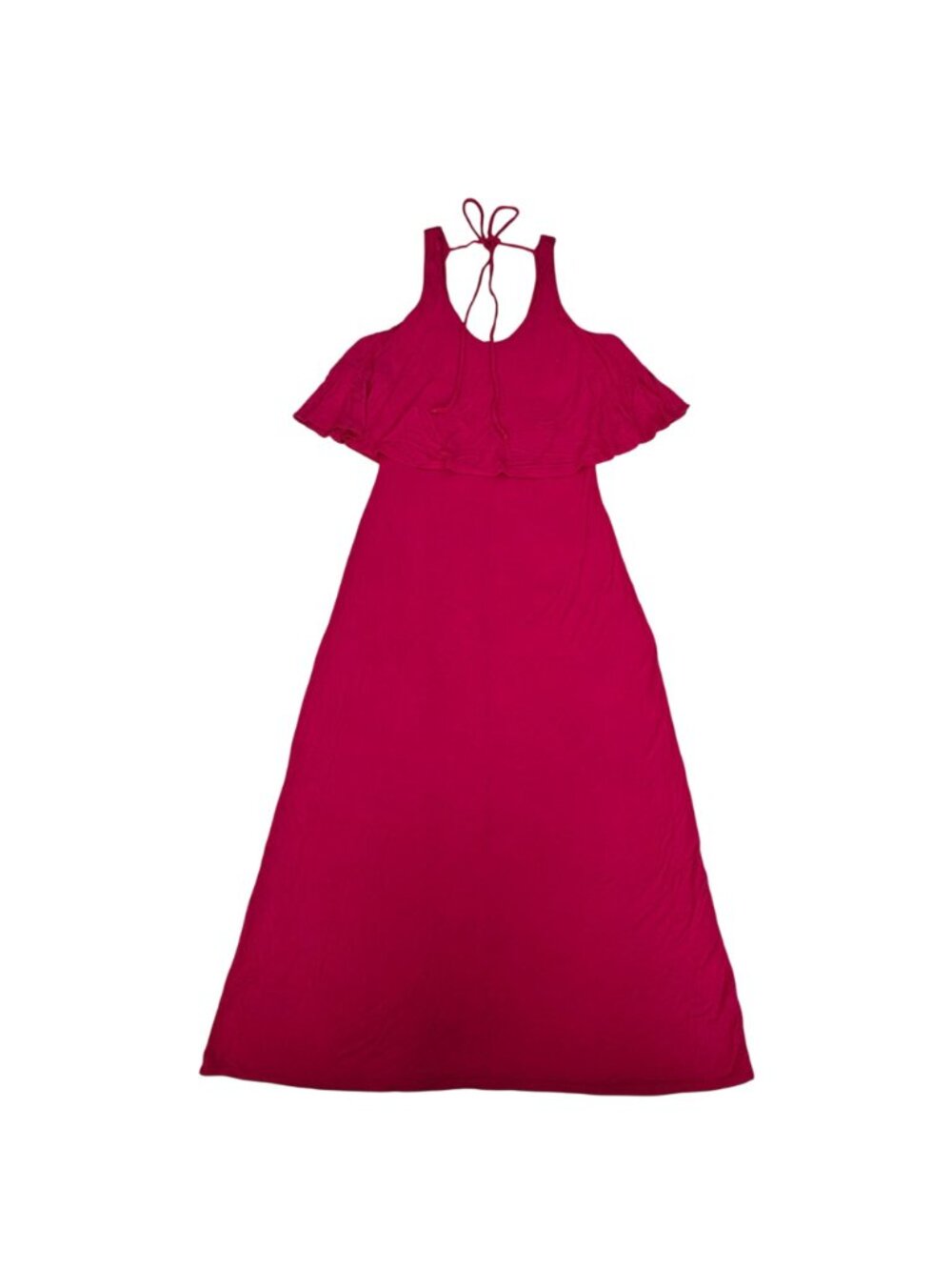 Rolla Coster Pink Sleeveless Flowy Ruffle Overlay Bodice Maxi Dress Womens Small - Picture 2 of 8